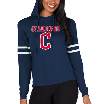 Women's Concepts Sport  Navy Cleveland Guardians Marathon Lightweight Lounge Pullover Hoodie