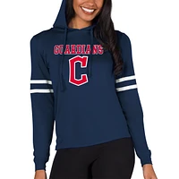 Women's Concepts Sport  Navy Cleveland Guardians Marathon Lightweight Lounge Pullover Hoodie
