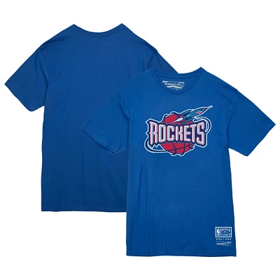 Unisex Mitchell & Ness  Royal Houston Rockets Hardwood Classics MVP Throwback Logo T-Shirt