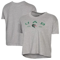 Women's Alternative Apparel  Gray UAB Blazers Retro Jersey Headliner Cropped T-Shirt