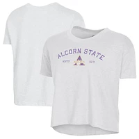 Women's Alternative Apparel  White Alcorn State Braves Retro Jersey Headliner Cropped T-Shirt