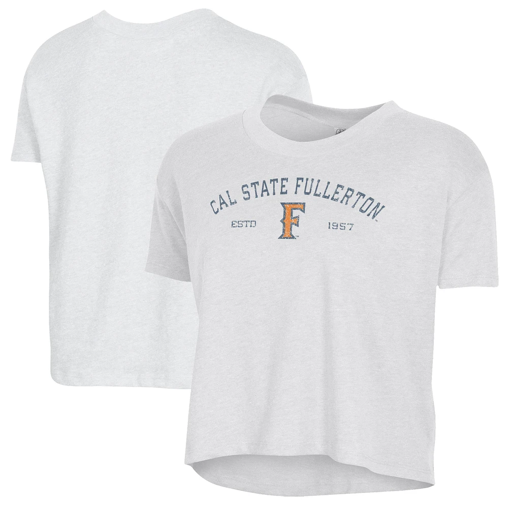 Women's Alternative Apparel  White Cal State Fullerton Titans Retro Jersey Headliner Cropped T-Shirt