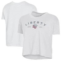 Women's Alternative Apparel  White Liberty Flames Retro Jersey Headliner Cropped T-Shirt