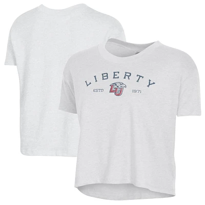 Women's Alternative Apparel  White Liberty Flames Retro Jersey Headliner Cropped T-Shirt