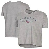 Women's Alternative Apparel  Gray Liberty Flames Retro Jersey Headliner Cropped T-Shirt