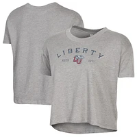 Women's Alternative Apparel  Gray Liberty Flames Retro Jersey Headliner Cropped T-Shirt