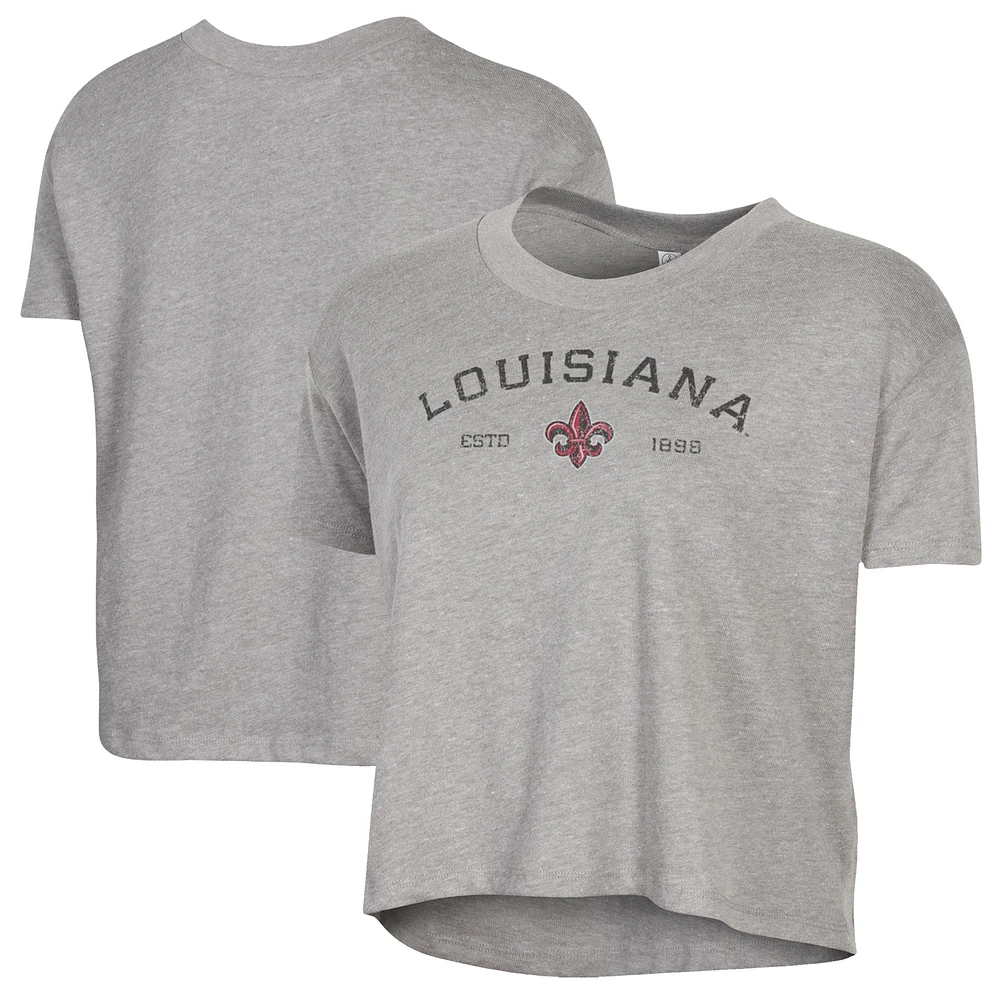 Women's Alternative Apparel Gray Louisiana Ragin' Cajuns Retro Jersey Headliner Cropped T-Shirt