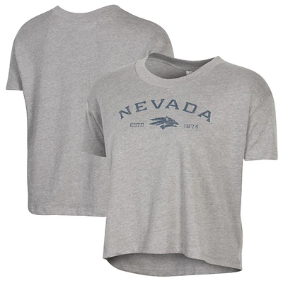 Women's Alternative Apparel  Gray Nevada Wolf Pack Retro Jersey Headliner Cropped T-Shirt