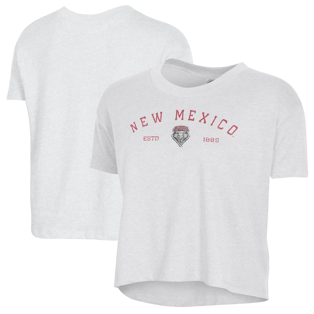 Women's Alternative Apparel White New Mexico Lobos Retro Jersey Headliner Cropped T-Shirt