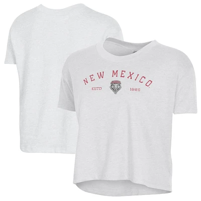 Women's Alternative Apparel  White New Mexico Lobos Retro Jersey Headliner Cropped T-Shirt