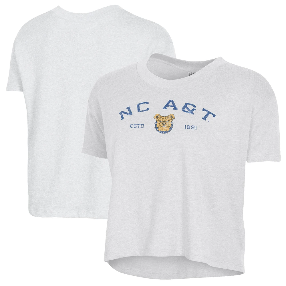 Women's Alternative Apparel  White North Carolina A&T Aggies Retro Jersey Headliner Cropped T-Shirt