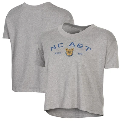 Women's Alternative Apparel  Gray North Carolina A&T Aggies Retro Jersey Headliner Cropped T-Shirt