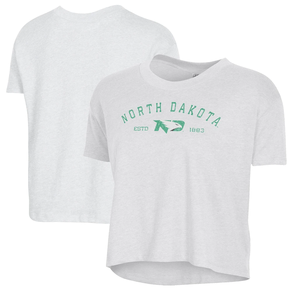 Women's Alternative Apparel White North Dakota Retro Jersey Headliner Cropped T-Shirt