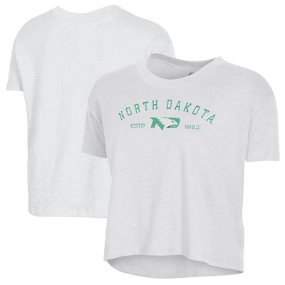 Women's Alternative Apparel  White North Dakota Retro Jersey Headliner Cropped T-Shirt