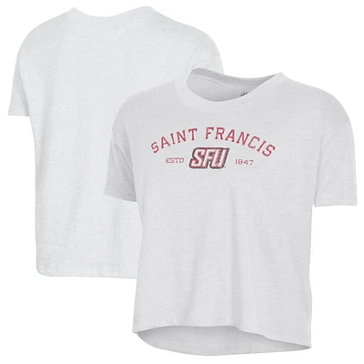 Women's Alternative Apparel  White Saint Francis Red Flash Retro Jersey Headliner Cropped T-Shirt