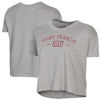Women's Alternative Apparel  Gray Saint Francis Red Flash Retro Jersey Headliner Cropped T-Shirt