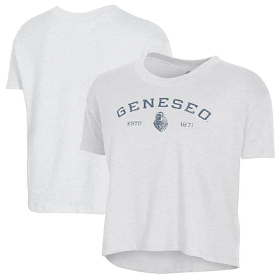 Women's Alternative Apparel  White SUNY Geneseo Knights Retro Jersey Headliner Cropped T-Shirt