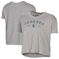 Women's Alternative Apparel  Gray SUNY Geneseo Knights Retro Jersey Headliner Cropped T-Shirt