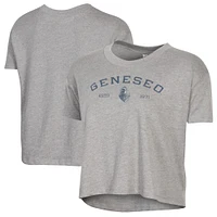 Women's Alternative Apparel  Gray SUNY Geneseo Knights Retro Jersey Headliner Cropped T-Shirt