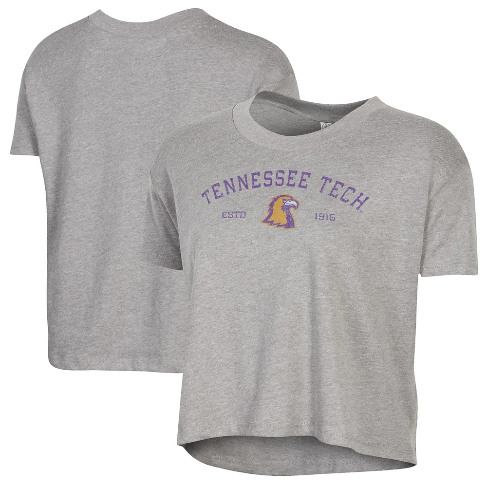 Women's Alternative Apparel Gray Tennessee Tech Golden Eagles Retro Jersey Headliner Cropped T-Shirt