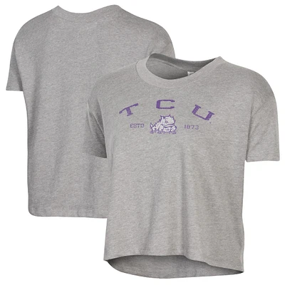 Women's Alternative Apparel  Gray TCU Horned Frogs Retro Jersey Headliner Cropped T-Shirt