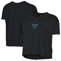 Women's Alternative Apparel  Black Wellesley Blue Retro Jersey Headliner Cropped T-Shirt