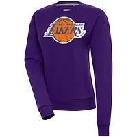 Women's Antigua  Purple Los Angeles Lakers Victory Crewneck Pullover Sweatshirt