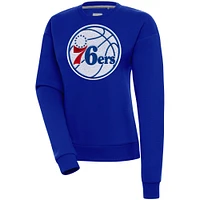 Women's Antigua  Royal Philadelphia 76ers Victory Crewneck Pullover Sweatshirt