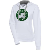 Women's Antigua  White Boston Celtics Victory Pullover Hoodie