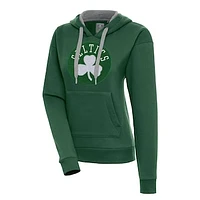 Women's Antigua  Hunter Green Boston Celtics Victory Pullover Hoodie