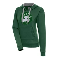 Women's Antigua  Hunter Green Boston Celtics Victory Pullover Hoodie