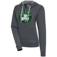 Women's Antigua  Charcoal Boston Celtics Victory Pullover Hoodie