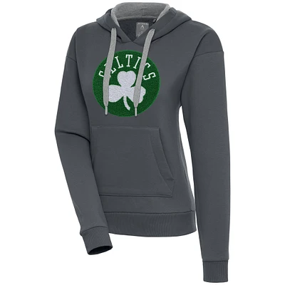 Women's Antigua  Charcoal Boston Celtics Victory Pullover Hoodie
