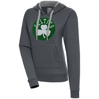 Women's Antigua  Charcoal Boston Celtics Victory Pullover Hoodie