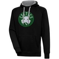 Men's Antigua  Black Boston Celtics Victory Pullover Hoodie