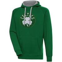 Men's Antigua  Hunter Green Boston Celtics Victory Pullover Hoodie