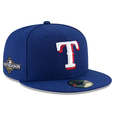 Men's New Era  Royal Texas Rangers 2023 Postseason Side Patch 59FIFTY Fitted Hat