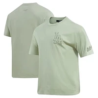 Men's Pro Standard Olive Los Angeles Dodgers Neutral Drop Shoulder T-Shirt