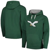 Men's Antigua Hunter Green Philadelphia Eagles Throwback Logo Victory Pullover Hoodie