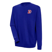 Men's Antigua Royal Denver Broncos Throwback Logo Victory Pullover Sweatshirt