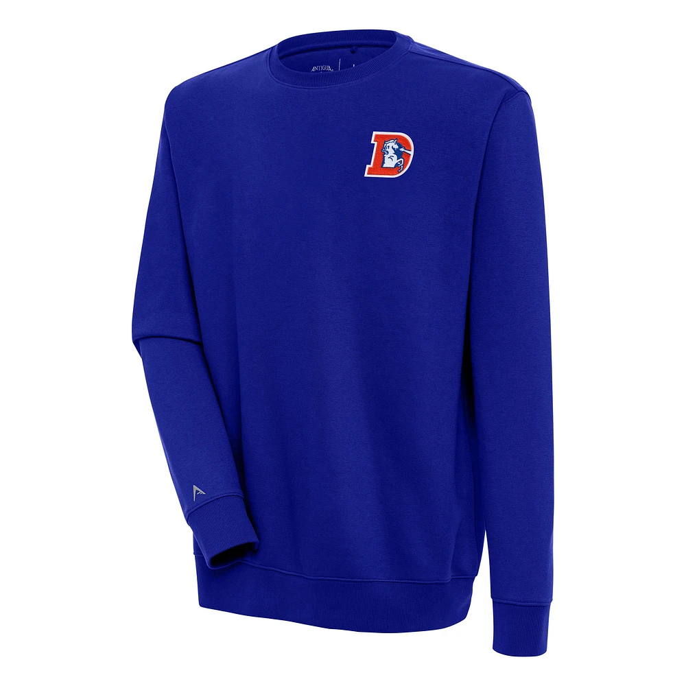 Men's Antigua Royal Denver Broncos Throwback Logo Victory Pullover Sweatshirt