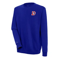 Men's Antigua Royal Denver Broncos Throwback Logo Victory Pullover Sweatshirt
