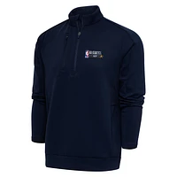 Men's Antigua  Navy 2024 NBA All-Star Game Big & Tall Generation Quarter-Zip Pullover Top