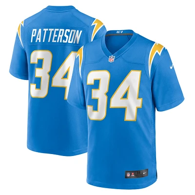 Men's Nike Jaret Patterson  Powder Blue Los Angeles Chargers Team Game Jersey