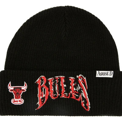 Men's  Black Chicago Bulls SUGA x NBA by Mitchell & Ness Capsule Collection Glitch Cuffed Knit Hat