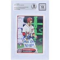 Bryce Harper Washington Nationals Autographed 2012 Topps Series 2 Celebration #661D Beckett Fanatics Witnessed Authenticated 10 Rookie Card with "MLB Debut 4/28/12" Inscription