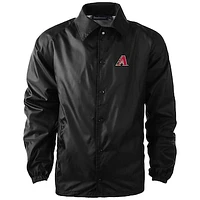 Men's Dunbrooke  Black Arizona Diamondbacks Coach's Raglan Full-Snap Windbreaker Jacket