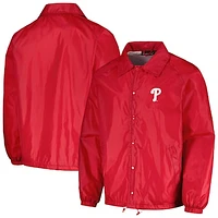 Men's Dunbrooke  Red Philadelphia Phillies Coach's Raglan Full-Snap Windbreaker Jacket