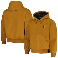 Men's Dunbrooke Brown Baltimore Orioles Dakota Work Full-Zip Hoodie Jacket