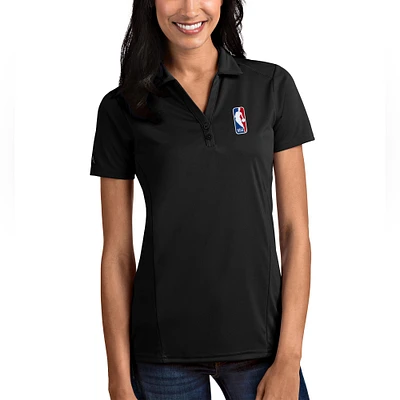 Women's Antigua  Black NBA Logoman Tribute Polo